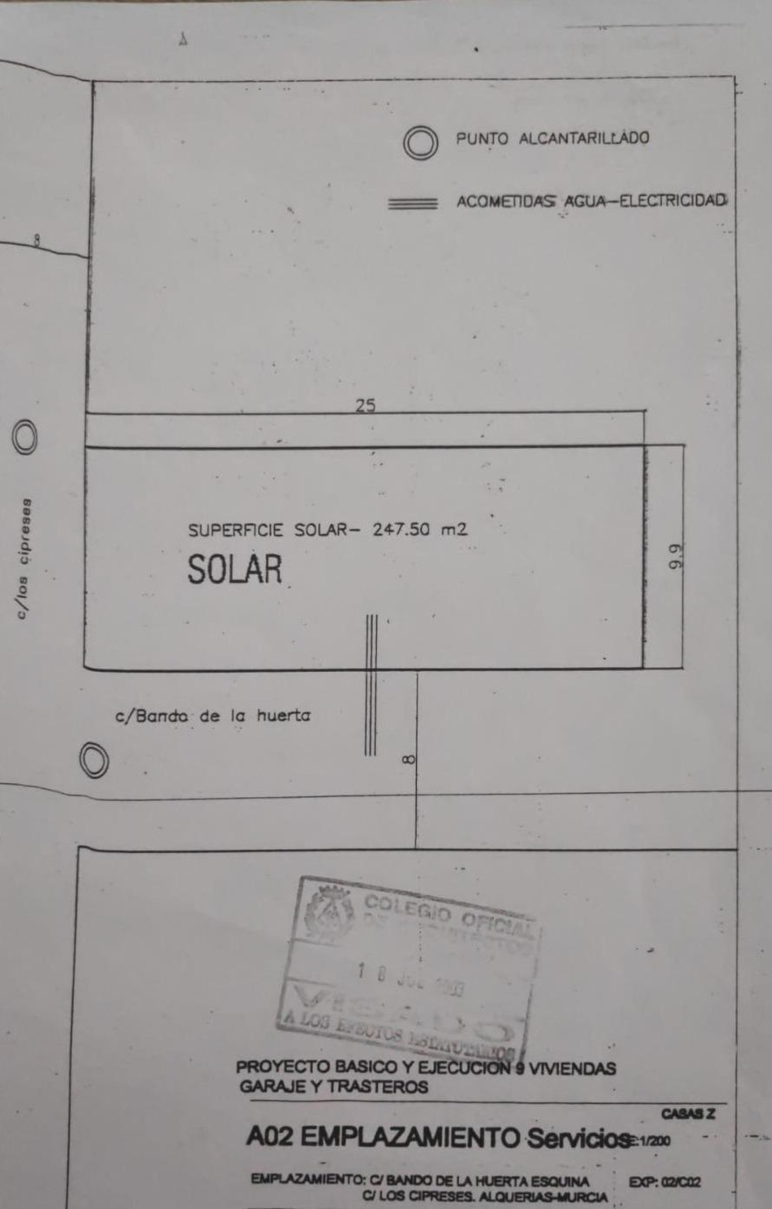 255 m2 DE SOLAR URBANO EN ALQUERIAS. HACIENDO ESQUINA, ORIENTACION SUR Y ESTE.