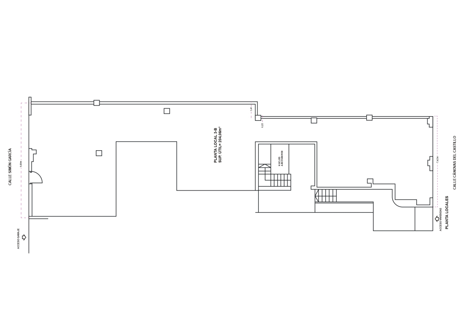 Local comercial en pleno centro de Murcia con fachada y posibilidad de acceso a dos calles de 212 m²